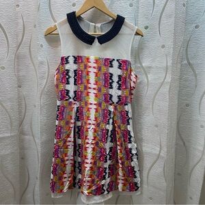 Vibrant Kids Dress with Black Collar